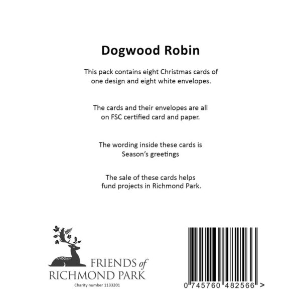 Dogwood Robin - Pack of 8 Christmas cards - Image 3