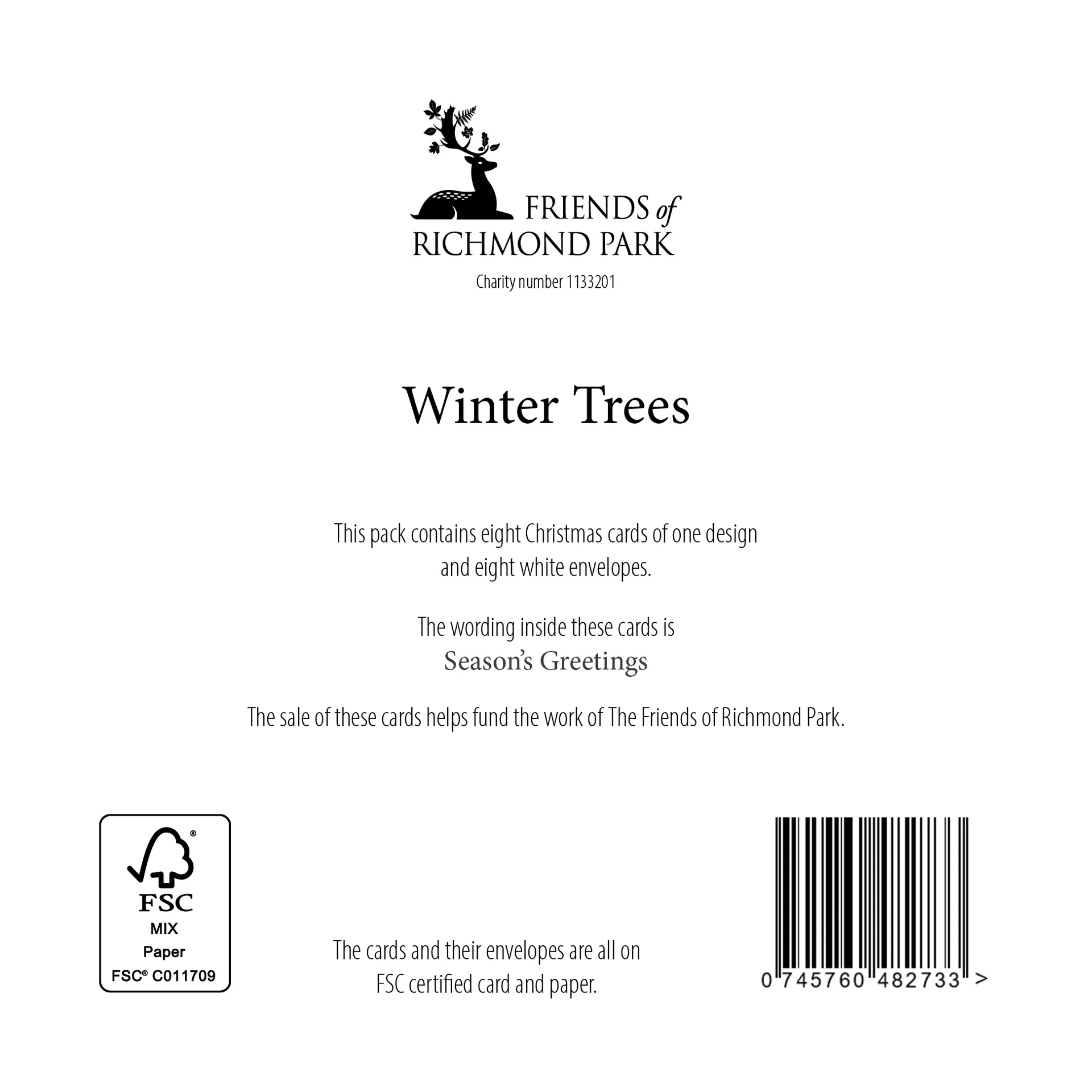 Winter Trees - Pack of 8 Christmas cards - Image 3